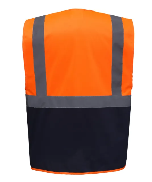 YHVW801 - Multifunctioneel veiligheidshesje Hi Vis Orange / Navy