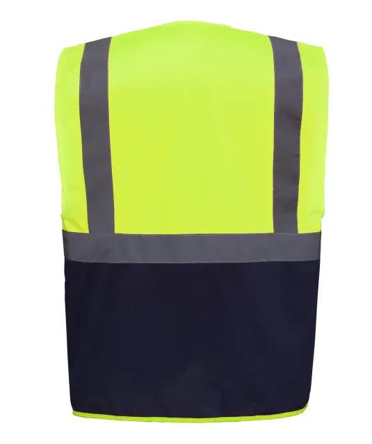 YHVW801 - Multifunctioneel veiligheidshesje Hi Vis Yellow / Navy