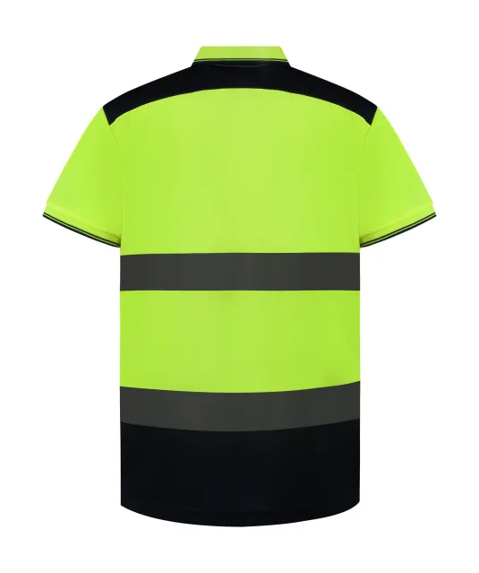 YHVJ220 - Tweekleurige veiligheidspolo Hi Vis Yellow / Navy