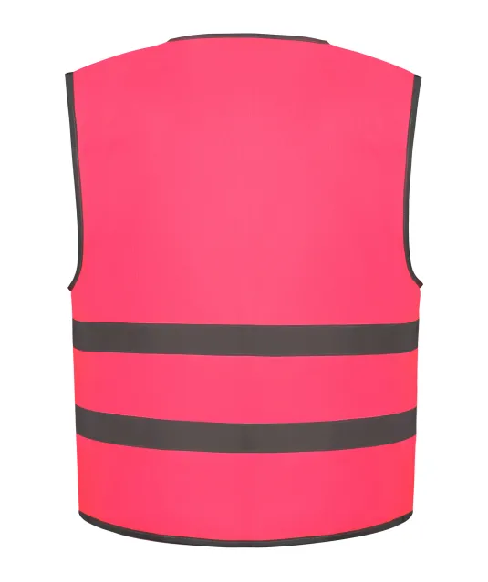 YHVW102CH - Veiligheidshesje met reflecterende zoom en strepen Pink