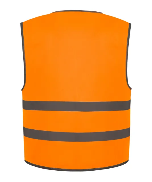 YHVW102CH - Veiligheidshesje met reflecterende zoom en strepen Hi Vis Orange