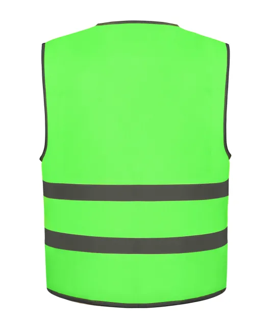 YHVW102CH - Veiligheidshesje met reflecterende zoom en strepen Lime