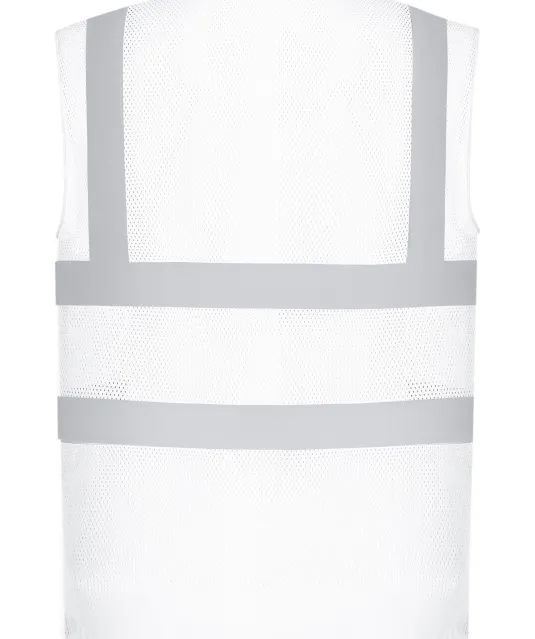 YHVW120 - Hoge zichtbaarheid hesje van gerecycled gaas White