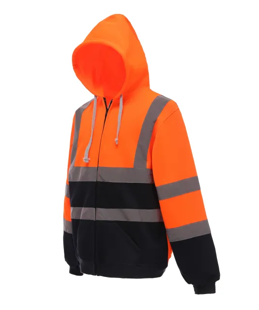 YHVK07 - Veiligheidssweatervest met capuchon Orange / Navy