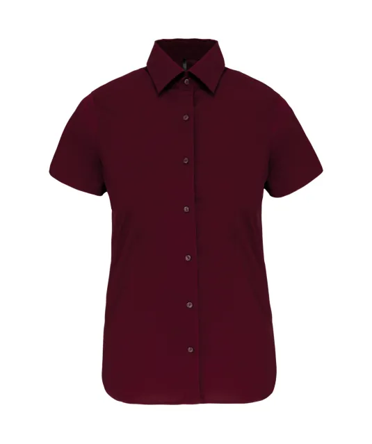 K532 - Dames stretch blouse korte mouwen Wine