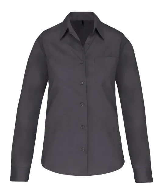 K542 - Dames poplin blouse lange mouwen Zinc
