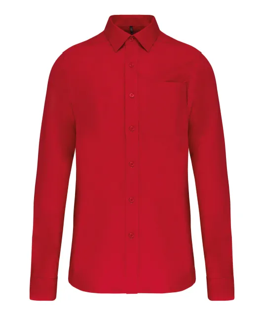 K541 - Heren poplin overhemd lange mouwen Classic Red