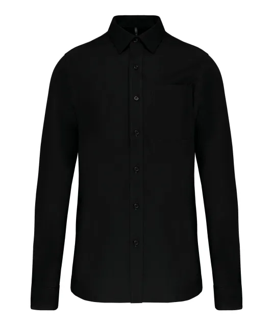 K541 - Heren poplin overhemd lange mouwen Black