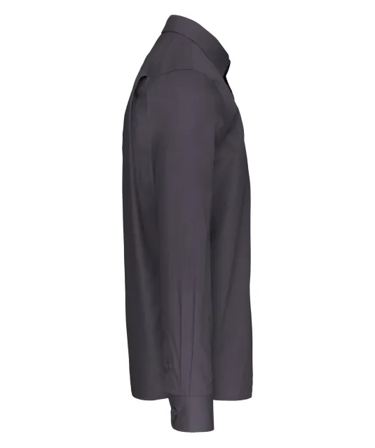 K541 - Heren poplin overhemd lange mouwen Zinc