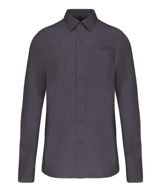 K541 - Heren poplin overhemd lange mouwen Zinc