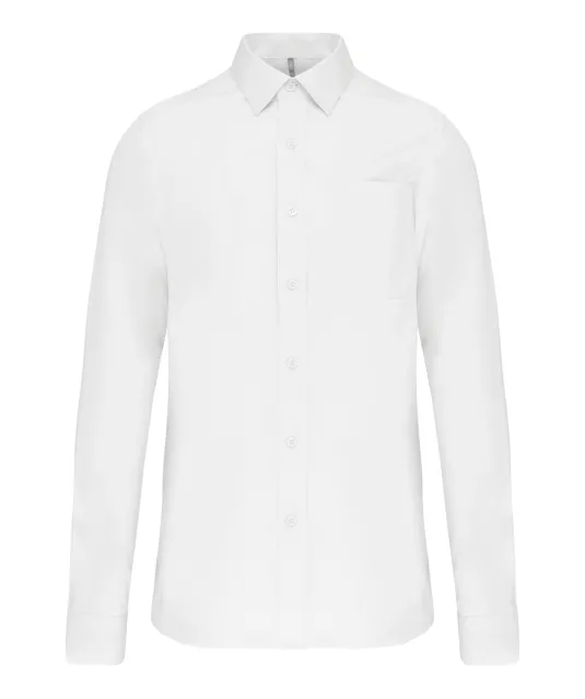 K541 - Heren poplin overhemd lange mouwen White