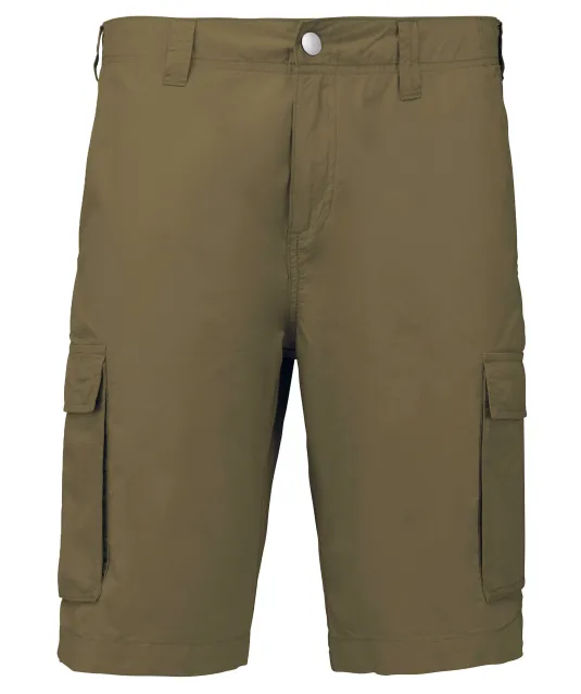 K755 - Lichte herenbermuda met diverse zakken Light khaki