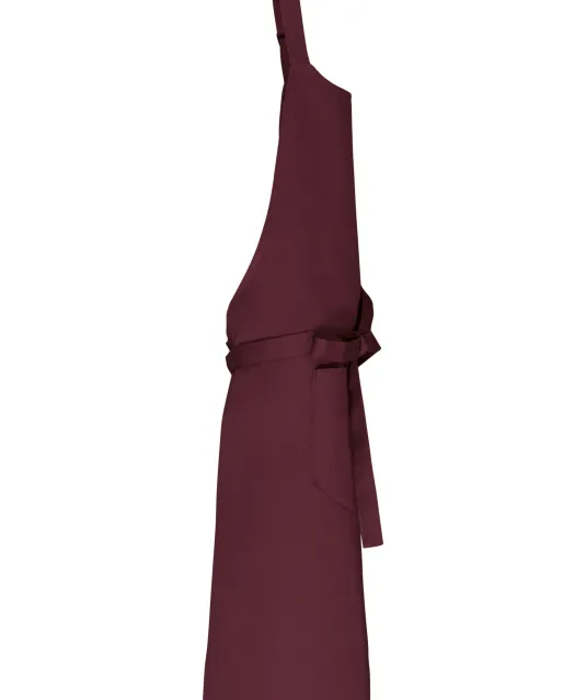 K8007 - Schort met zak van biologisch katoen Dark Cherry
