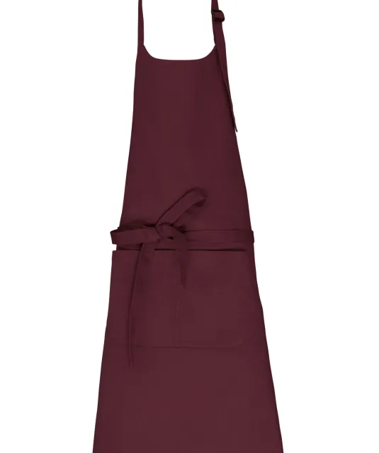 K8007 - Schort met zak van biologisch katoen Dark Cherry