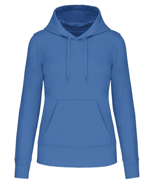 K4028 - Ecologische damessweater met capuchon Light Royal Blue