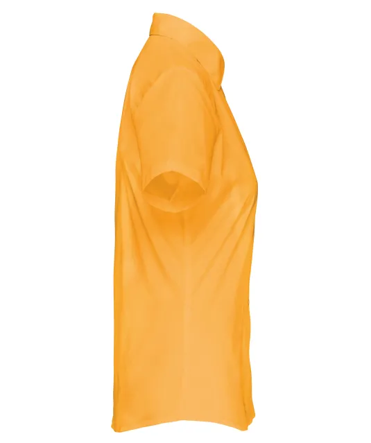 K548 - Overhemd in onderhoudsvriendelijk polykatoen-popeline korte mouwen dames Yellow