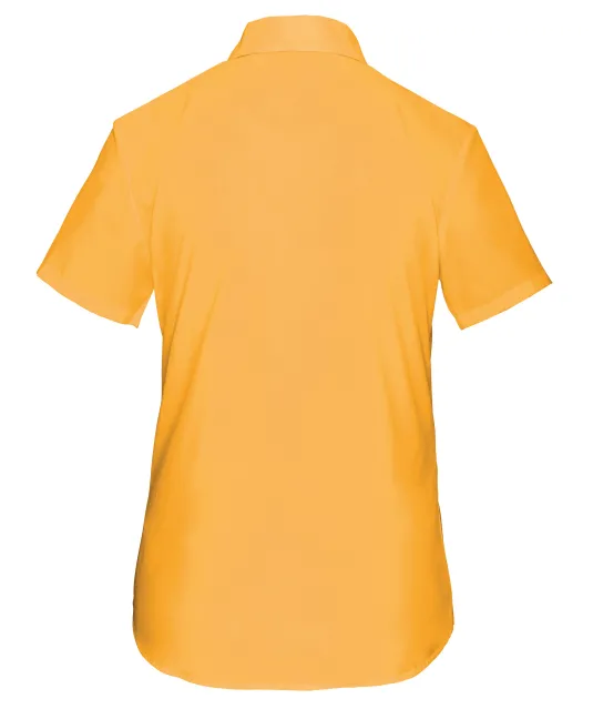 K548 - Overhemd in onderhoudsvriendelijk polykatoen-popeline korte mouwen dames Yellow