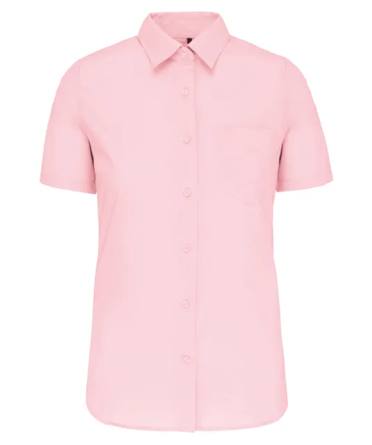 K548 - Overhemd in onderhoudsvriendelijk polykatoen-popeline korte mouwen dames Pale Pink