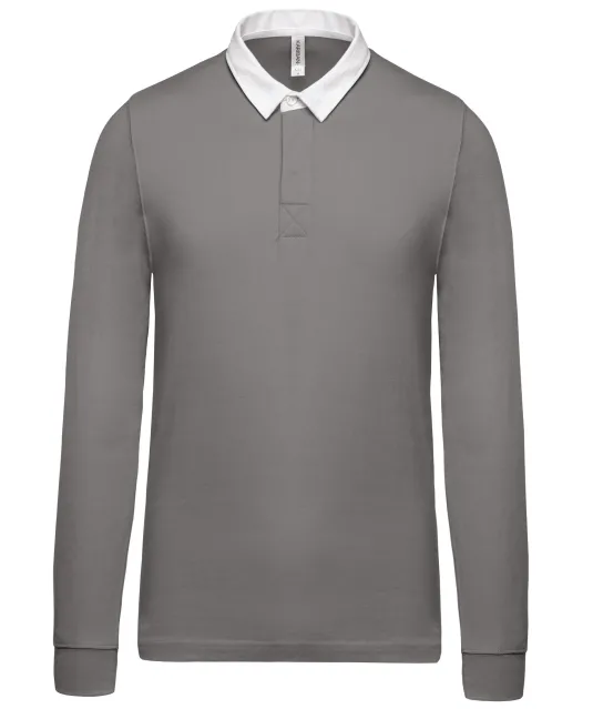 K213 - Rugbypolo Light Grey / White
