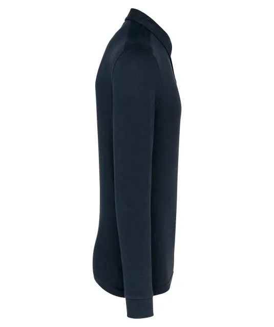 K264 - Herenpolo lange mouwen van jersey Navy