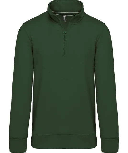 K487 - Sweater met ritskraag Forest Green
