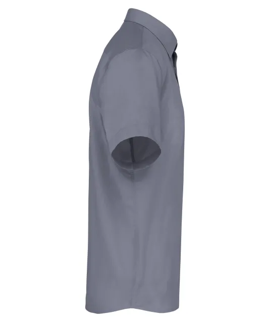 K551 - Overhemd in onderhoudsvriendelijk polykatoen-popeline korte mouwen heren Urban Grey
