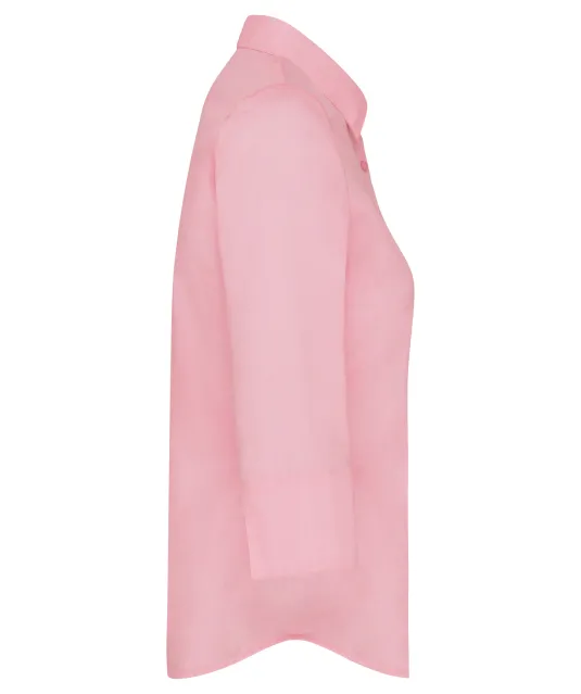 K558 - Overhemd in onderhoudsvriendelijk polykatoen-popeline 3/4-mouwen dames Pale Pink