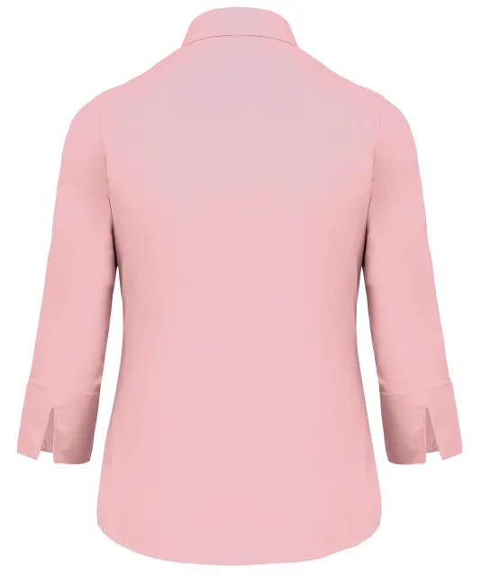 K558 - Overhemd in onderhoudsvriendelijk polykatoen-popeline 3/4-mouwen dames Pale Pink