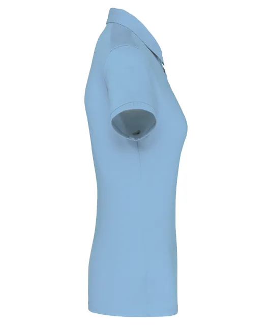 K263 - Damespolo korte mouwen van jersey Sky Blue
