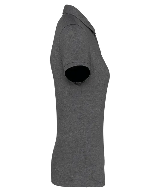 K263 - Damespolo korte mouwen van jersey Grey Heather