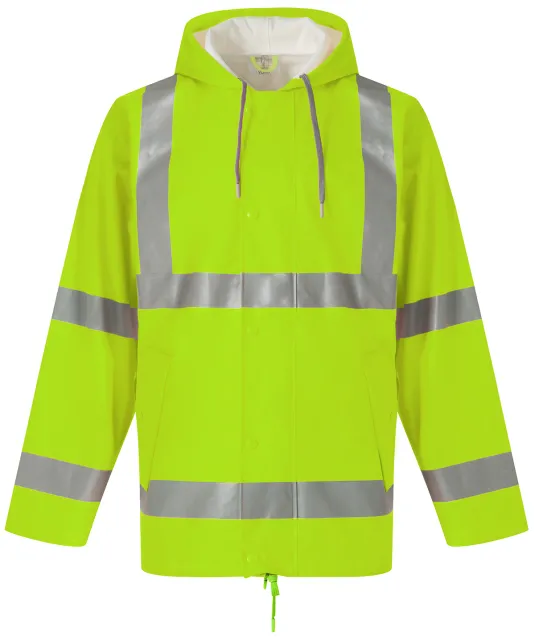 YHVS450 - Ademende regenjasj Hi-Vis Soft Flex Hi Vis Yellow