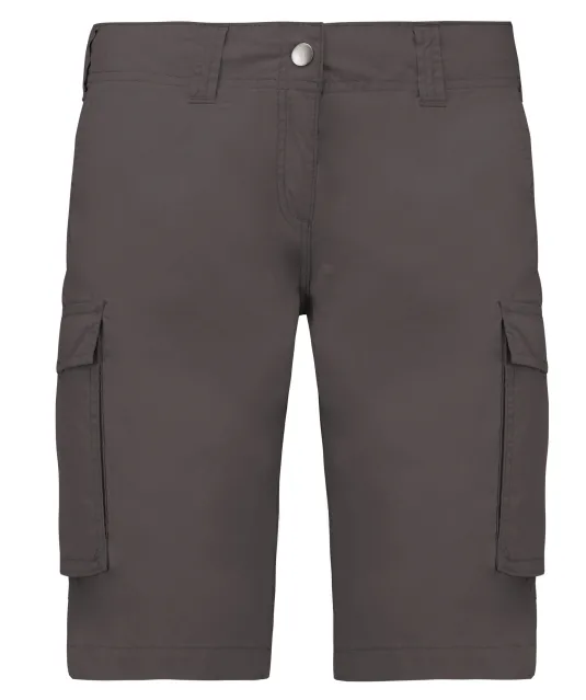 K756 - Lichte damesbermuda met diverse zakken Light Charcoal