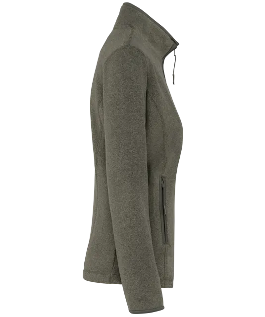 K907 - Microfleece met rits dames Green Marble Heather