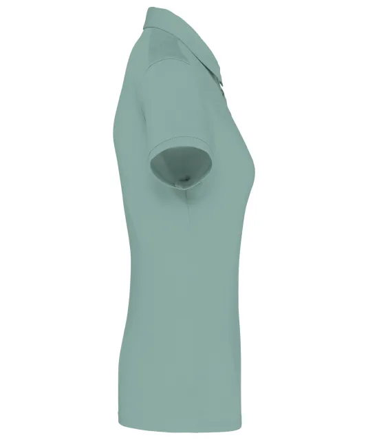 K263 - Damespolo korte mouwen van jersey Sage