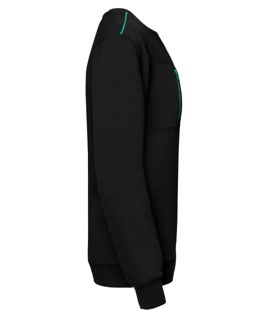WK403 - Day To Day sweater zakje met contrasterende rits Black / Kelly Green