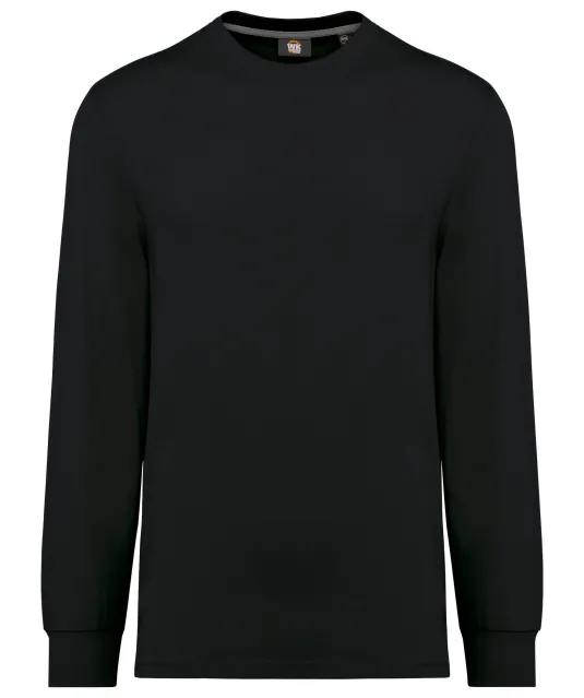 WK303 - Ecologisch uniseks T-shirt met lange mouwen Black