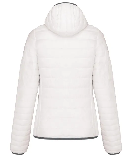 K6111 - Ladies' lightweight hooded padded jacket White
