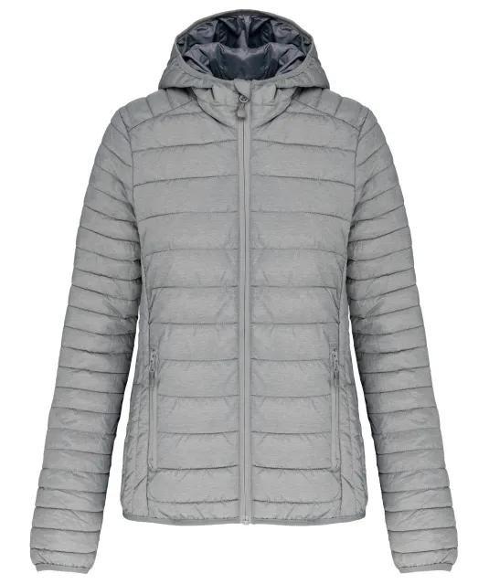 K6111 - Ladies' lightweight hooded padded jacket Marl Silver