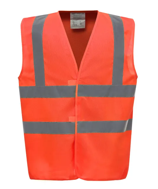 YHVW100 - Veiligheidshesje met 2 Banden & Bretels Hi Vis Orange