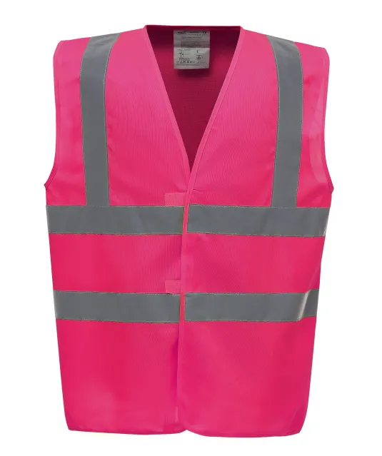 YHVW100 - Veiligheidshesje met 2 Banden & Bretels Pink