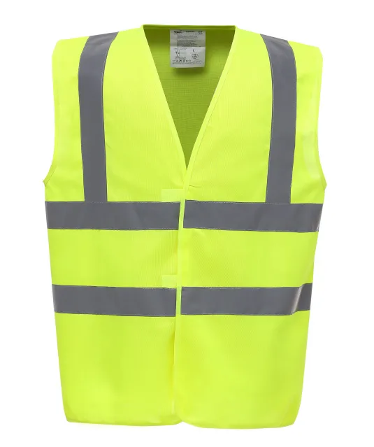 YHVW100 - Veiligheidshesje met 2 Banden & Bretels Hi Vis Yellow