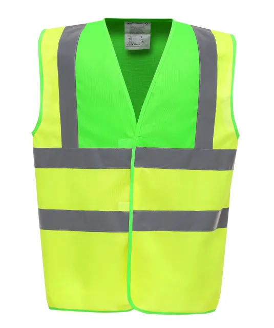 YHVW100 - Veiligheidshesje met 2 Banden & Bretels Lime / Hi Vis Yellow