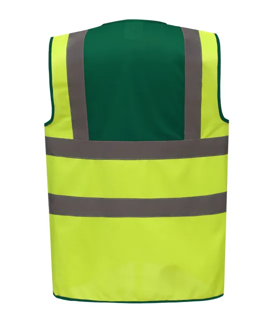 YHVW100 - Veiligheidshesje met 2 Banden & Bretels Paramedic Green / Hi Vis Yellow