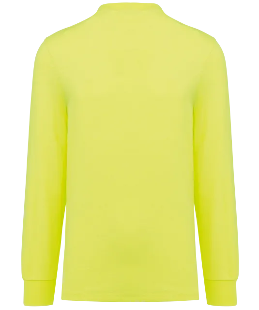WK303 - Ecologisch uniseks T-shirt met lange mouwen Fluorescent Yellow