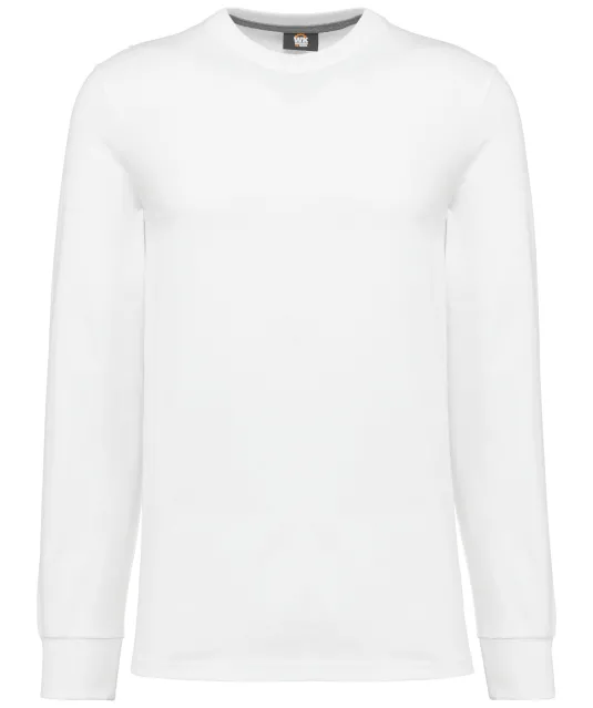 WK303 - Ecologisch uniseks T-shirt met lange mouwen White