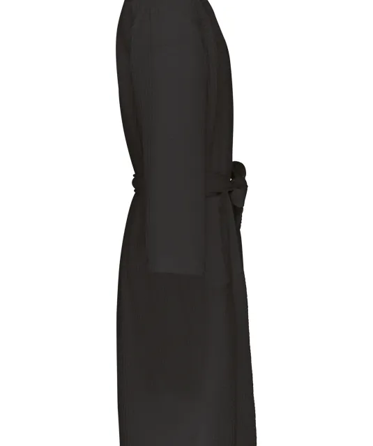 K122 - Kimono Badjas Honinggraatstructuur Black