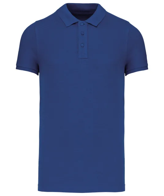 K209 - BIO piqué herenpolo korte mouwen Ocean Blue Heather