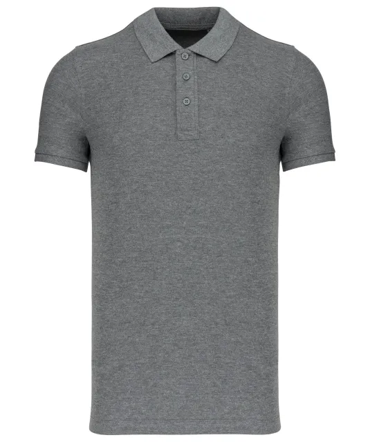 K209 - BIO piqué herenpolo korte mouwen Grey Heather