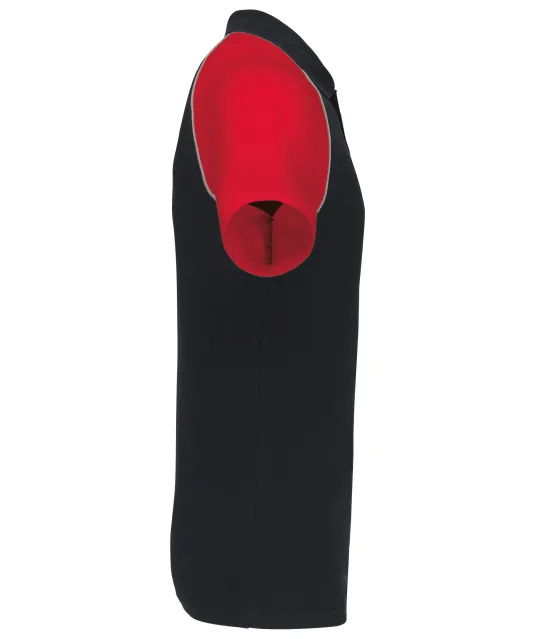 K226 - Baseballpolo Black / Red