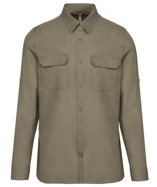 K590 - Overhemd safari lange mouwen Light khaki